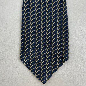 Vintage Valentino Tie 90s Wide Jacquard Silk Necktie Made in Italy Black/Gold  W